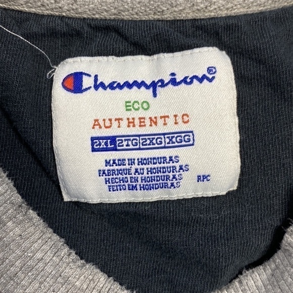 Champion Eco Authentic Gray Sweatshirt Grunge 2XL - Picture 3 of 7